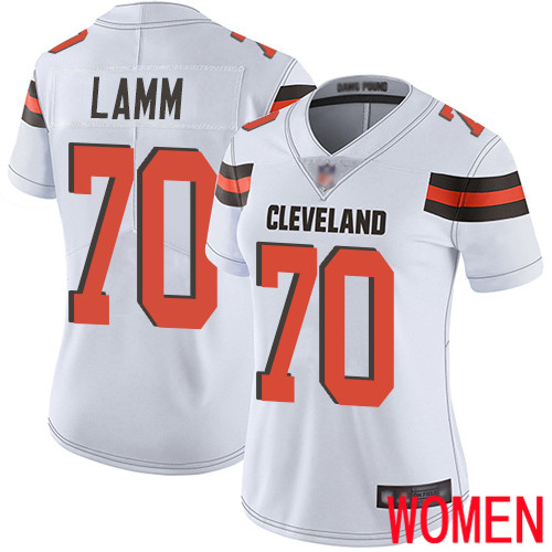 Cleveland Browns Kendall Lamm Women White Limited Jersey 70 NFL Football Road Vapor Untouchable